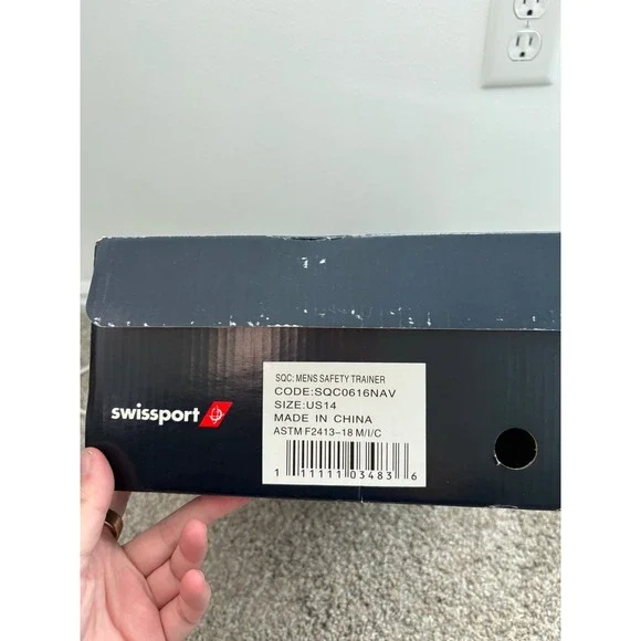 Swissport Men's Safety Trainer Steel Toe Shoes – Blue – Size 14 – New in Box - Picture 6 of 7